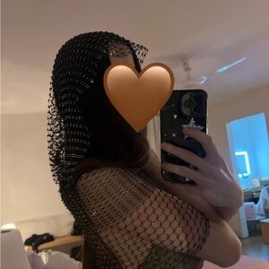 Elegant Black Mesh Shawl